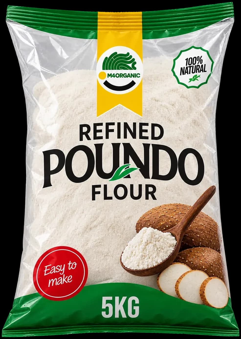M4 Organic poundo yam flour in a 5kg bag